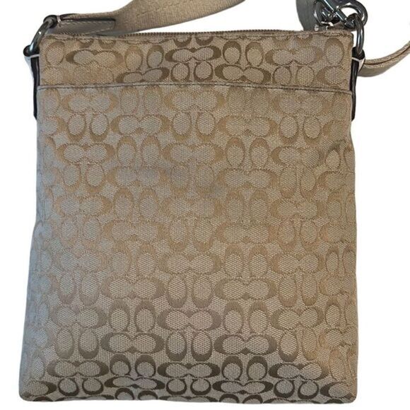 Coach Tan and White Patent Leather C Signature Crossbody Bag - Picture 3 of 16